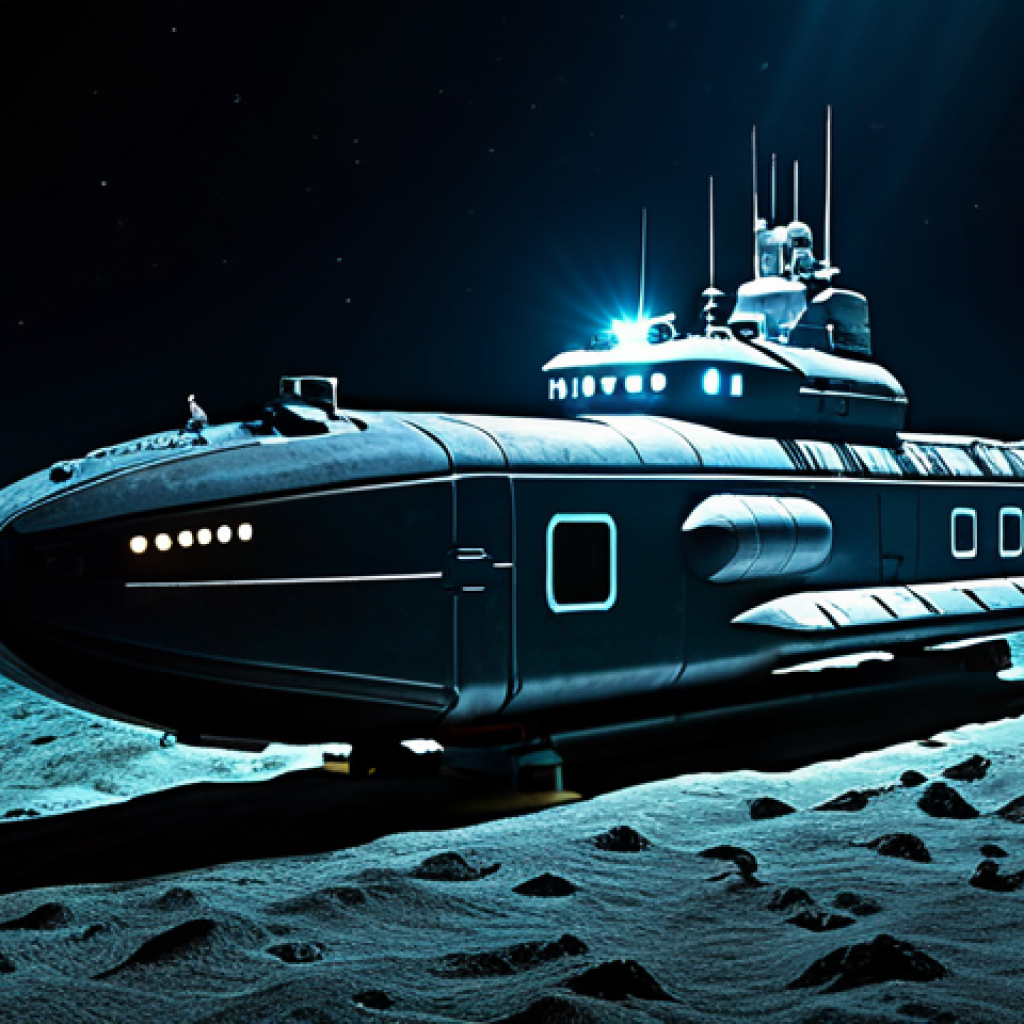 A cutting-edge deep-sea submersible, sleek and robust, equipped with advanced lights and sensors, exploring a vast, dark abyssal plain. The submersible's powerful lights illuminate unique, exotic deep-sea marine life and unusual rock formations in the foreground, with faint bioluminescent glows in the distance. The scene is captured with professional photography quality, showcasing intricate details and a sense of scientific discovery. Perfect anatomy for any visible marine life, natural proportions, well-formed elements. Safe for work, appropriate content, fully clothed (focus on machine; any implied human presence is fully clothed), professional, family-friendly.