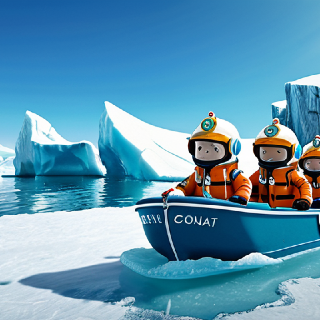 Antarctic Rescue**
"The Octonauts in the Gup-A rescuing penguins from a cracking iceberg in Antarctica, Captain Barnacles at the helm, fully clothed in Octonaut uniform, appropriate attire for cold weather, safe for work, perfect anatomy, correct proportions, family-friendly, scenic landscape with ice and snow, professional illustration, high quality."
**