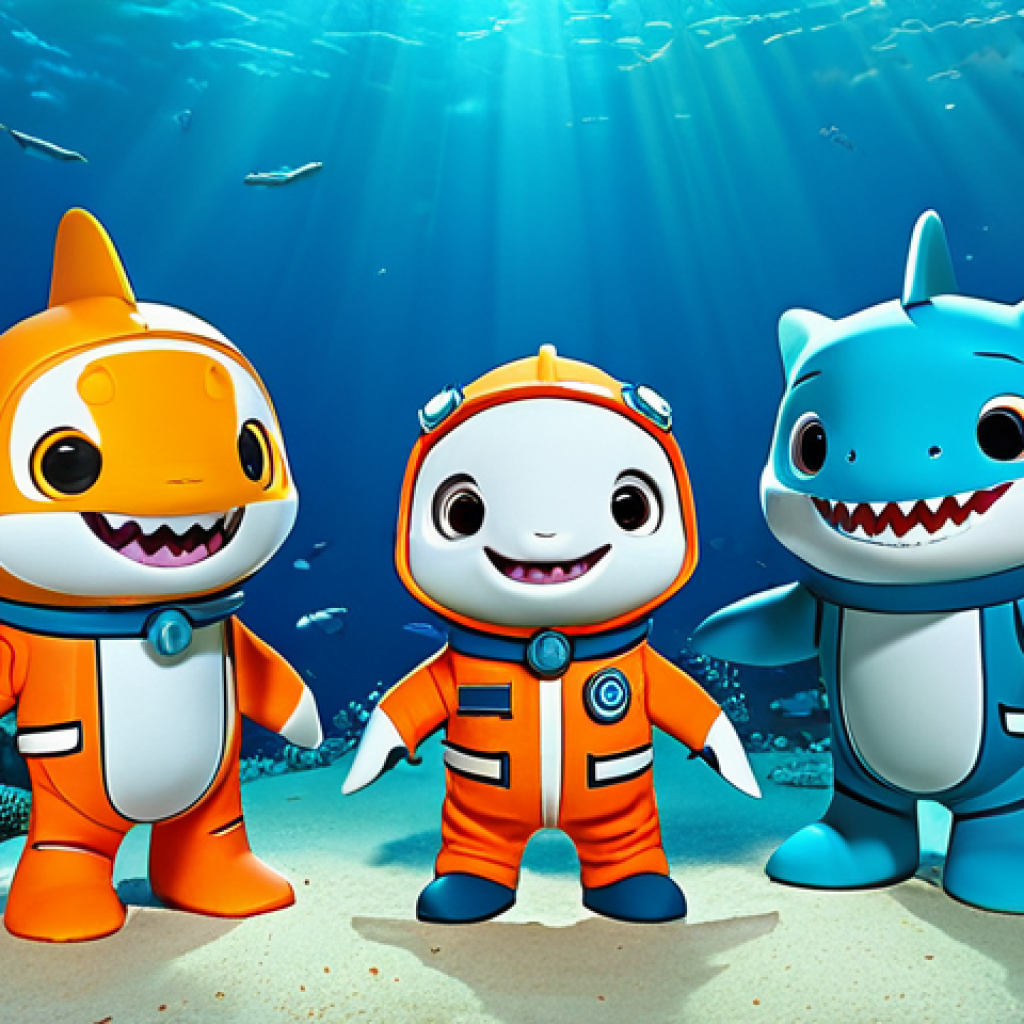 Octonauts Meet the Baby Shark Family**

"The Octonauts crew (Captain Barnacles, Kwazii, Peso) interacting with the Baby Shark family in a vibrant coral reef, fully clothed in their Octonauts uniforms and appropriate attire, Baby Shark family is bright and cheerful, safe for work, family-friendly, underwater scene, perfect anatomy, correct proportions, well-formed hands, natural pose, high quality, professional illustration."

**