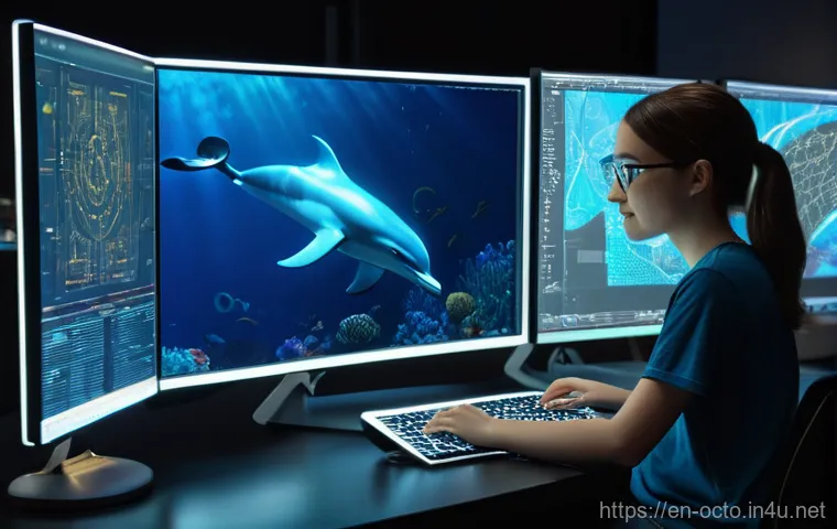 옥토넛 제작과정에서의 난관 - **Underwater Rescue Mission in a Stylized Ocean:**
    "An animated scene capturing a moment of exci...