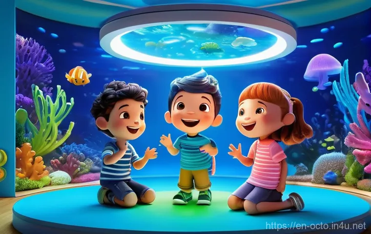 옥토넛 애니메이션 OST 인기곡 - **Prompt Title: "Creature Report Sing-Along"**
    A vibrant, high-definition 3D animated scene depi...