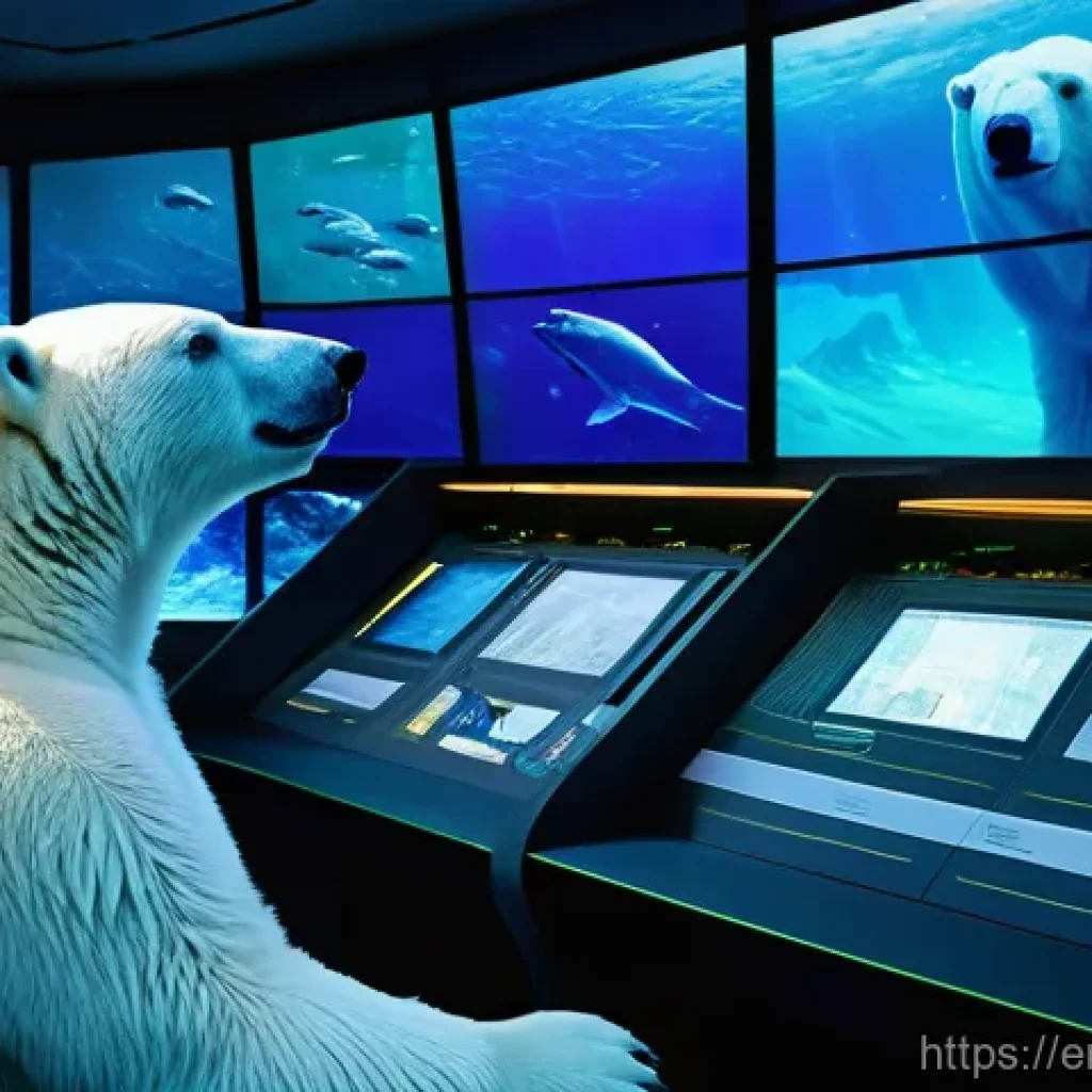 옥토넛 바나클스 대장의 결단력 - **Image Prompt: Calm Amidst the Data Storm**
    "A majestic polar bear, depicted as a wise and comp...