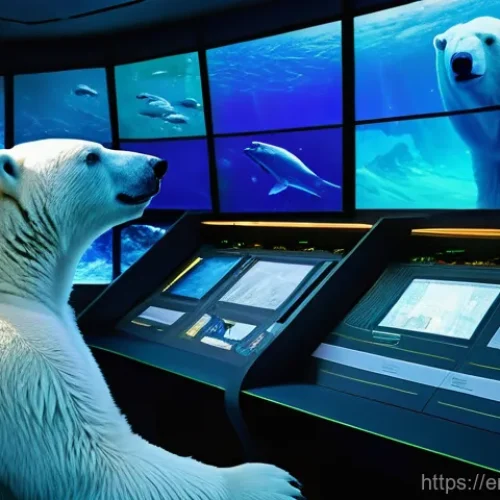 Home 23 옥토넛 바나클스 대장의 결단력 - **Image Prompt: Calm Amidst the Data Storm**
"A majestic polar bear, depicted as a wise and comp...